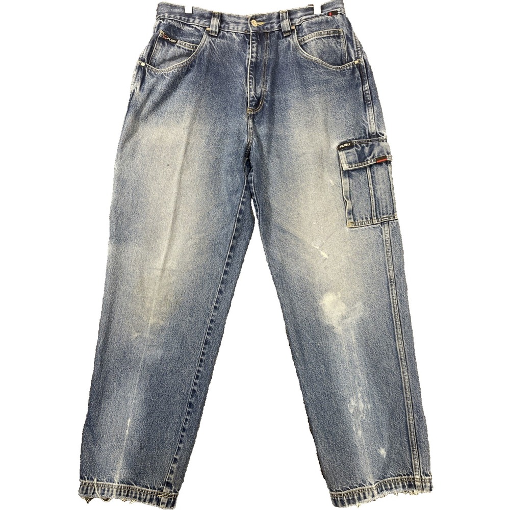 FUBU Pants Men 35x33 (tag36x34) Skate Baggy Carpenter Jeans Hip Hop Y2K Distress